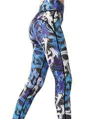 Graffiti Print High Waist Yoga Pants