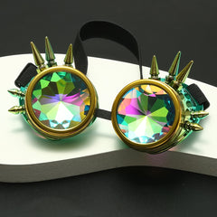 Colorful Steampunk Kaleidoscope Goggles Cosplay Glasses