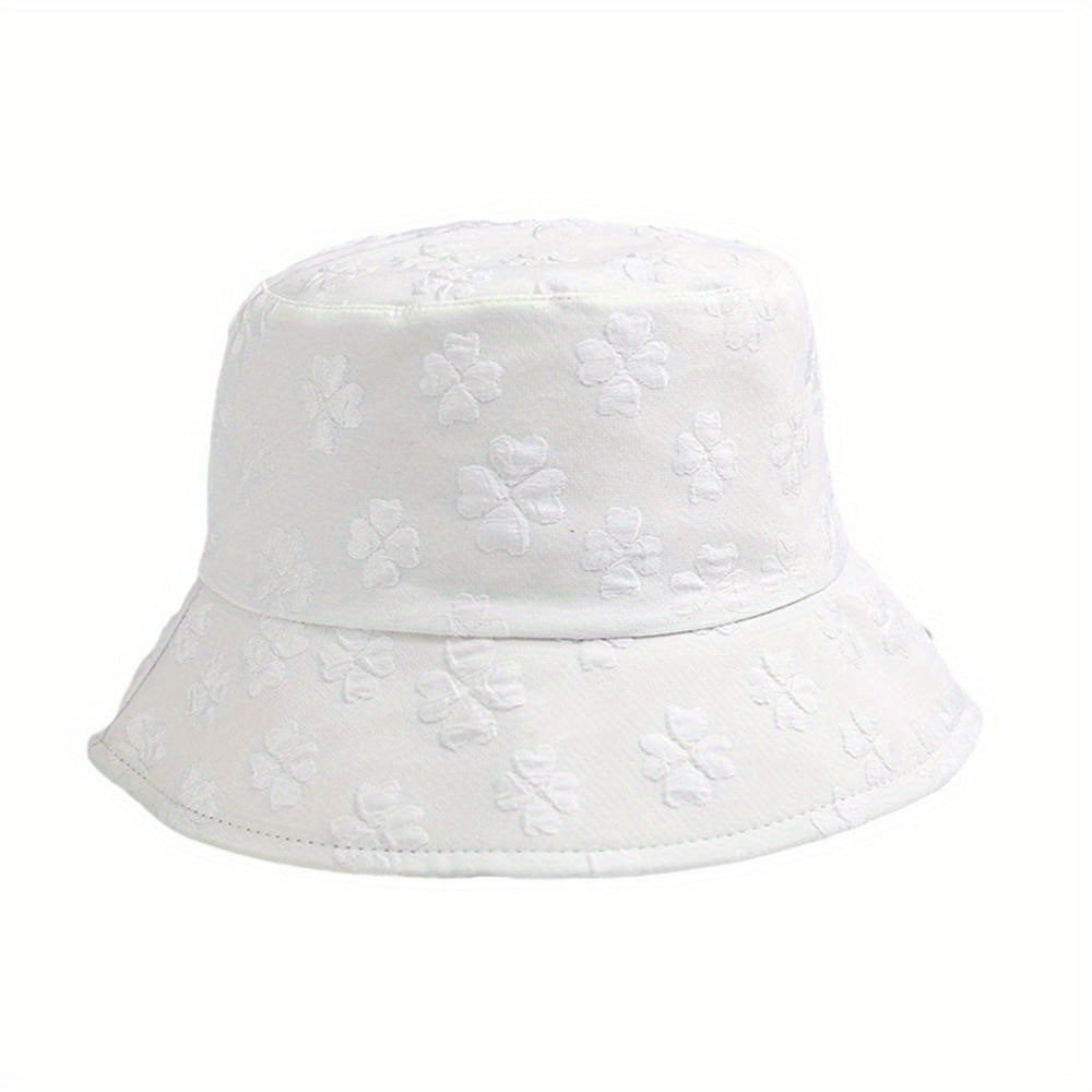 Flower Pattern Bucket Hat Solid Casual Sun Hat Travel Beach Hats For Women