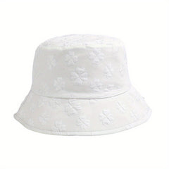 Flower Pattern Bucket Hat Solid Casual Sun Hat Travel Beach Hats For Women