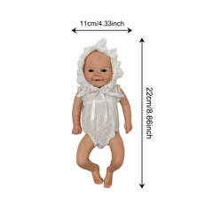 13" Vivienne Girl Reborn Doll Full Body Silicone Open Mouth Lace Hat Dress
