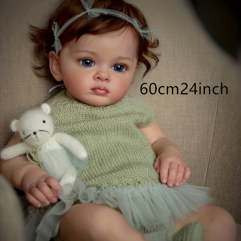 55 88 Cm Gel Body Simulative Reborn Doll Washable Hair Transplant