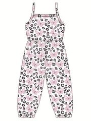 Leopard Graphic Romper for Baby Girls