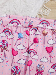 Toddler Girls Lollipop And Rainbow Athletic Leggings