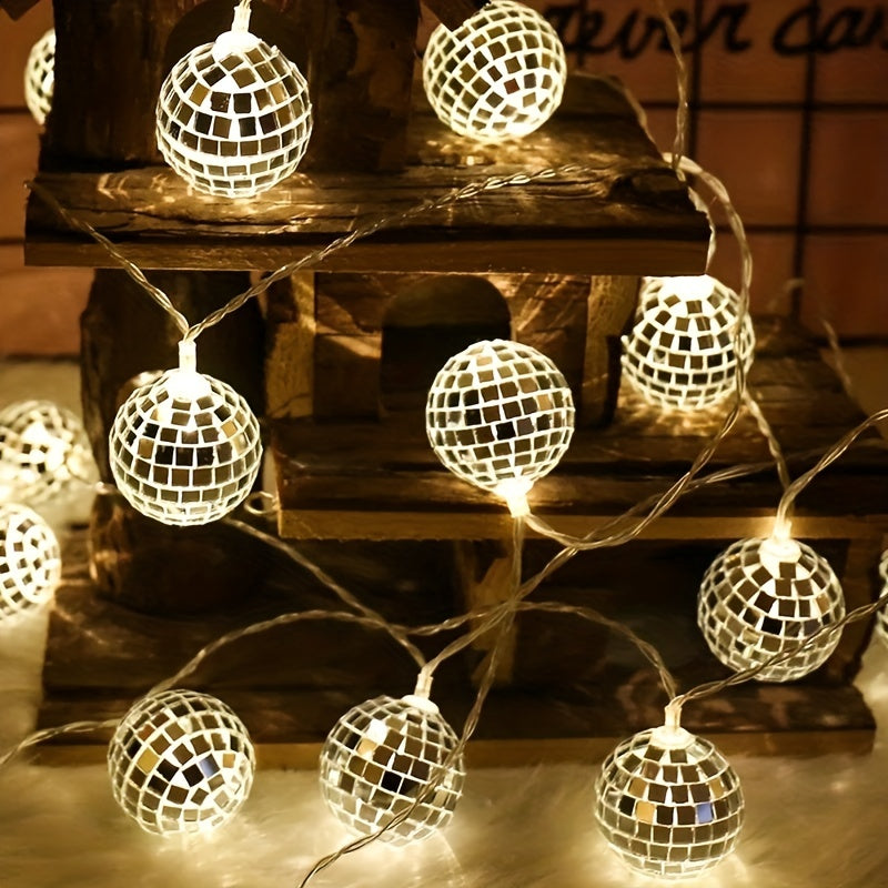 LED Mirror Ball Light String Bar Party Christmas Decoration
