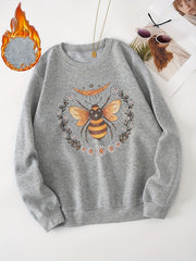 Bee & Flower Graphic Sweatshirt for Women