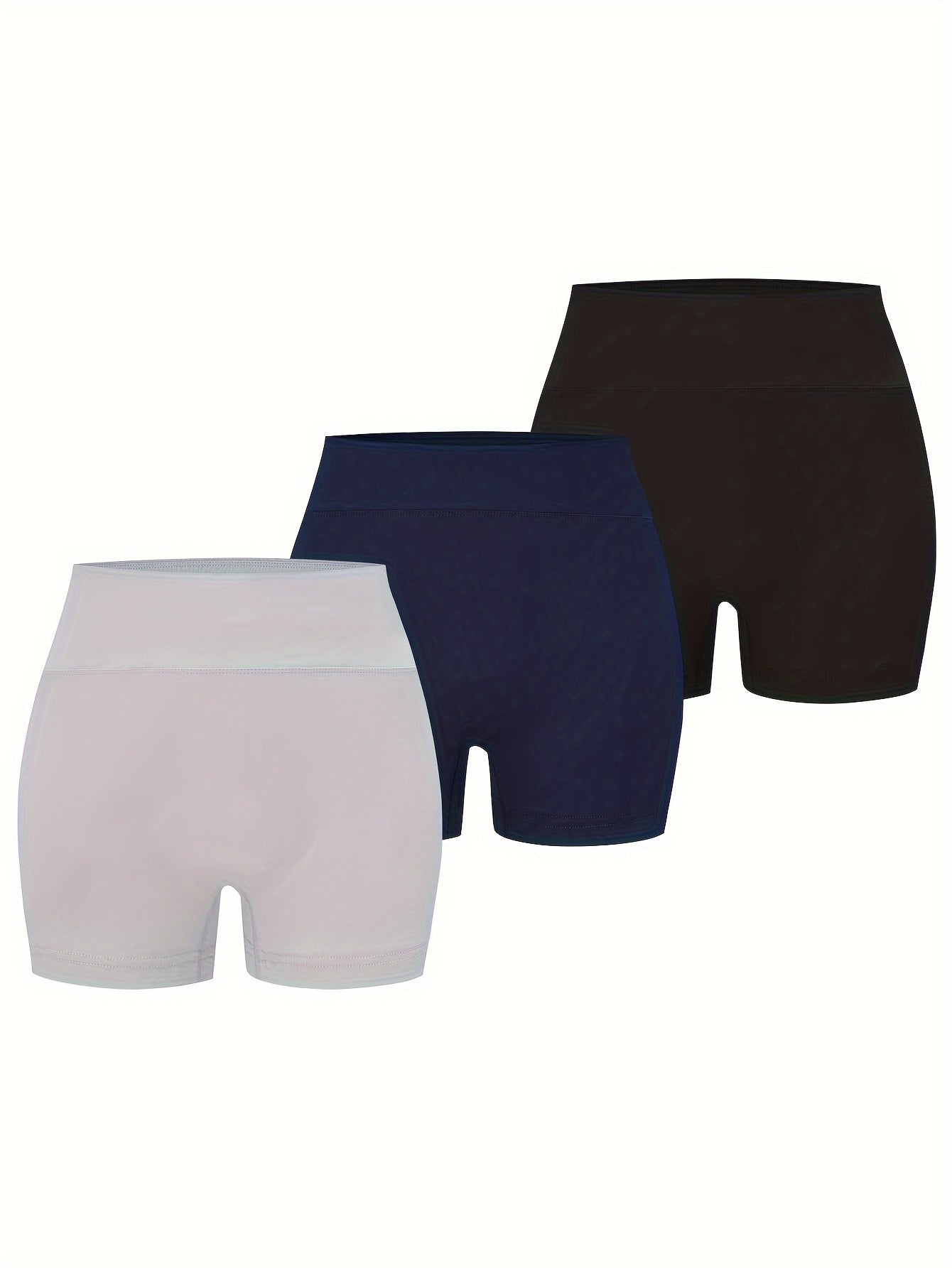 3 Pack Plus Size Sports Shorts Set Women's Plus High Waisted Workout Shorts