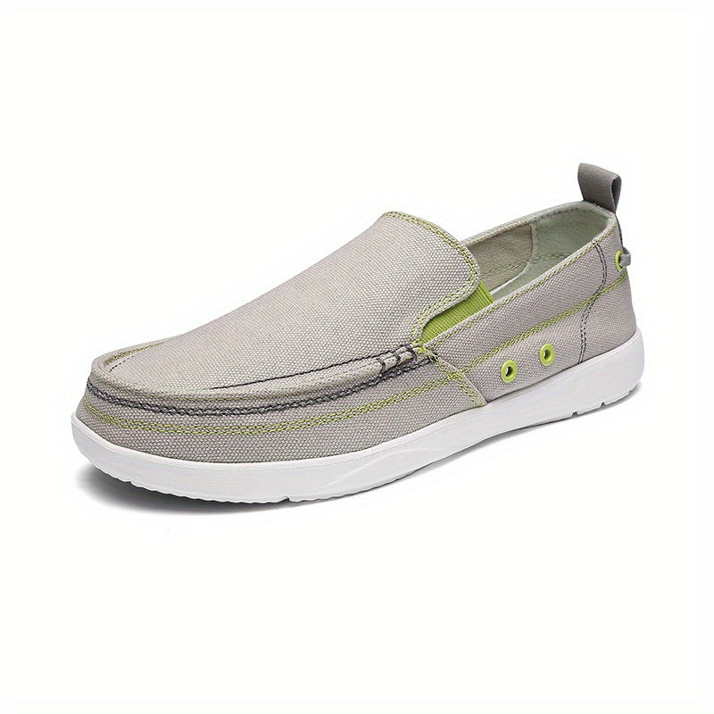 Men's Square Toe Canvas Loafers Slip On Shoes