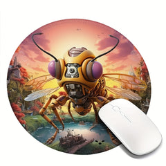 Round Machine Fly Pattern Mouse Pad 20x20cm