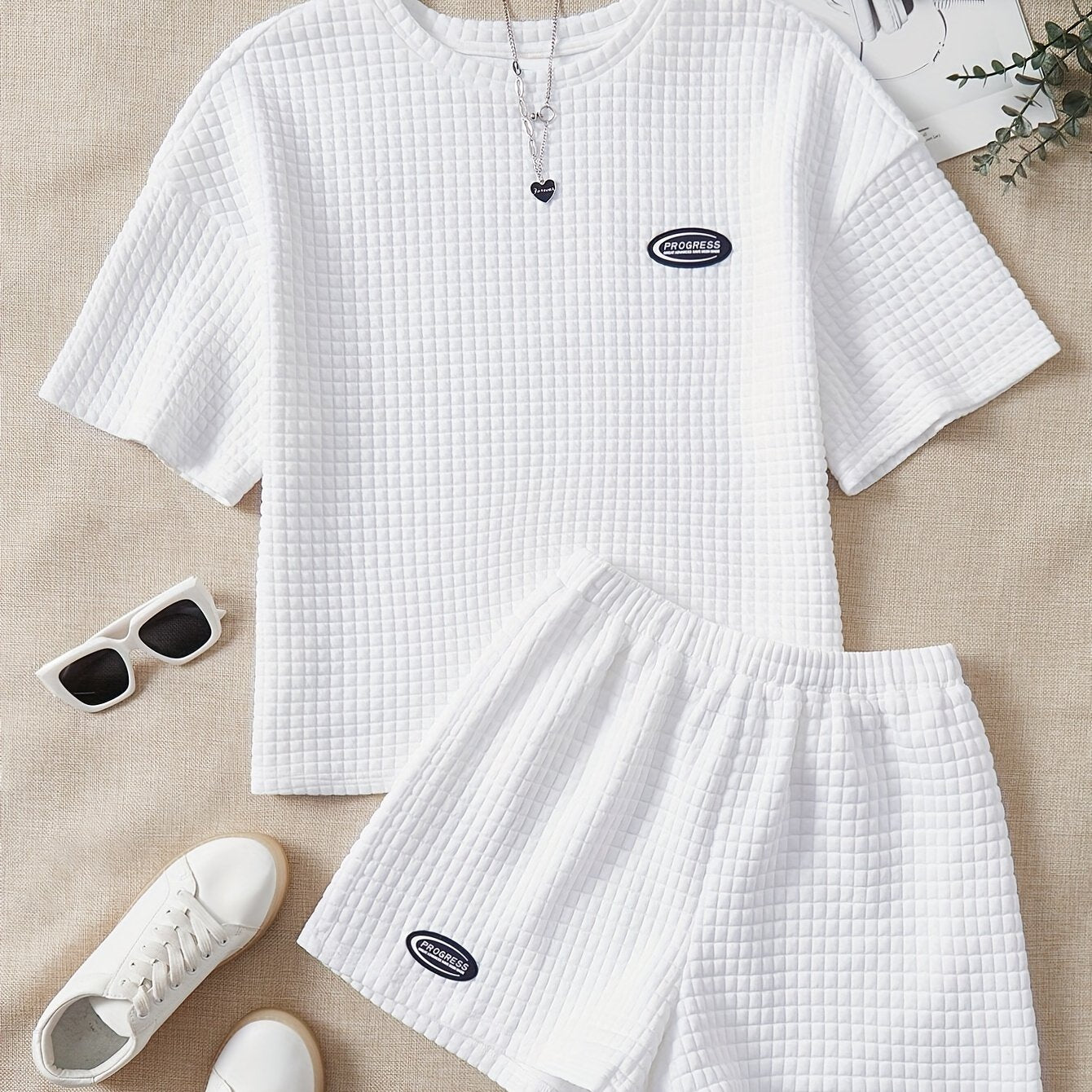 Short Sleeve Top & Shorts Lounge Set Women's Loungewear