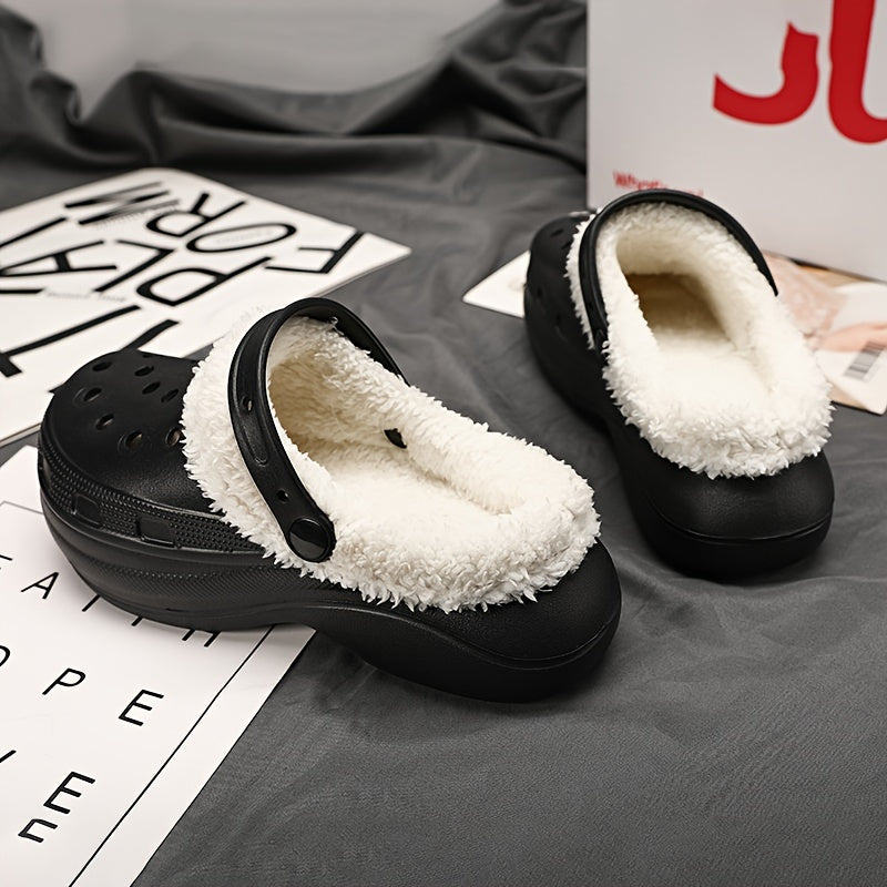 Velvet Lined Hole Shoes & Stylish Outer Wear for Autumn & Winter
