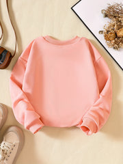 Girls' Hip Hop Bear Print Crew Neck Sweatshirt Long Sleeve Pullovers