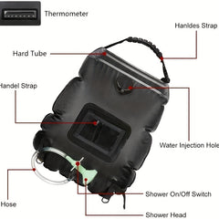 20L Portable Outdoor Solar Hot Water Shower Bag for Camping