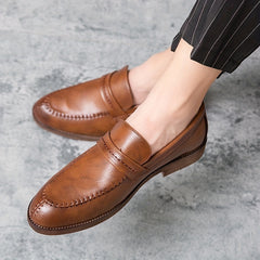Men's Stitch Detail Loafer Shoes Comfy Non slip Slip On Shoes