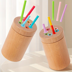 Wooden Counting Stick Toy Mini Fine Tube Small Toy for Kindergarten