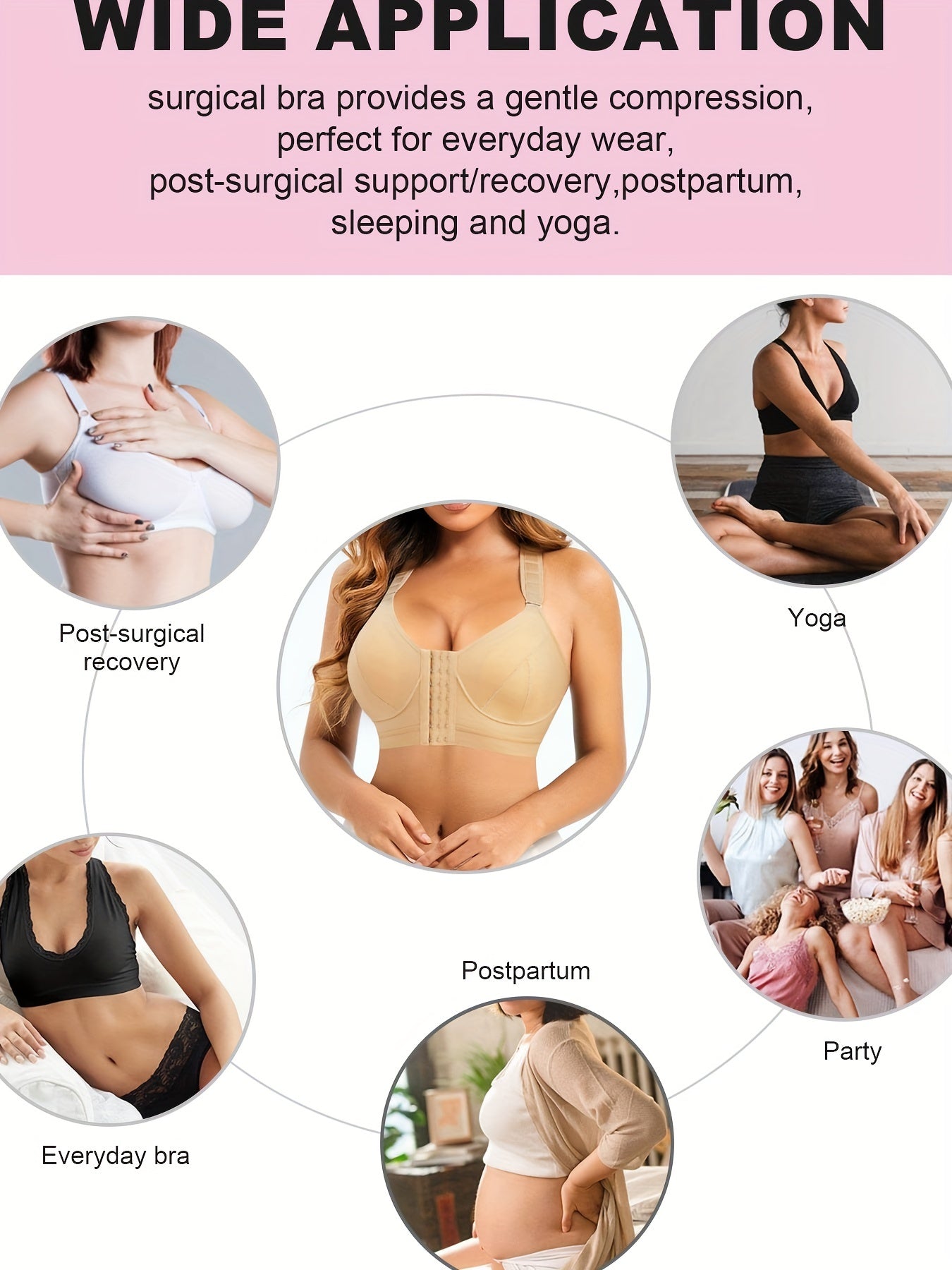 Post Surgery Breast Removal Daily Bra Front Closure Sports Yoga Bra