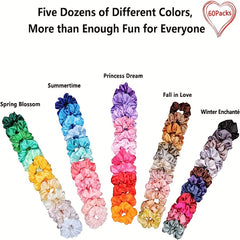 60 Colorful Hair Tie Bands Birthday Gift for Baby Girls