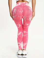 Tie Dye High Waist Butt Lifting Sports Pants Yoga Leggings Women's Activewear