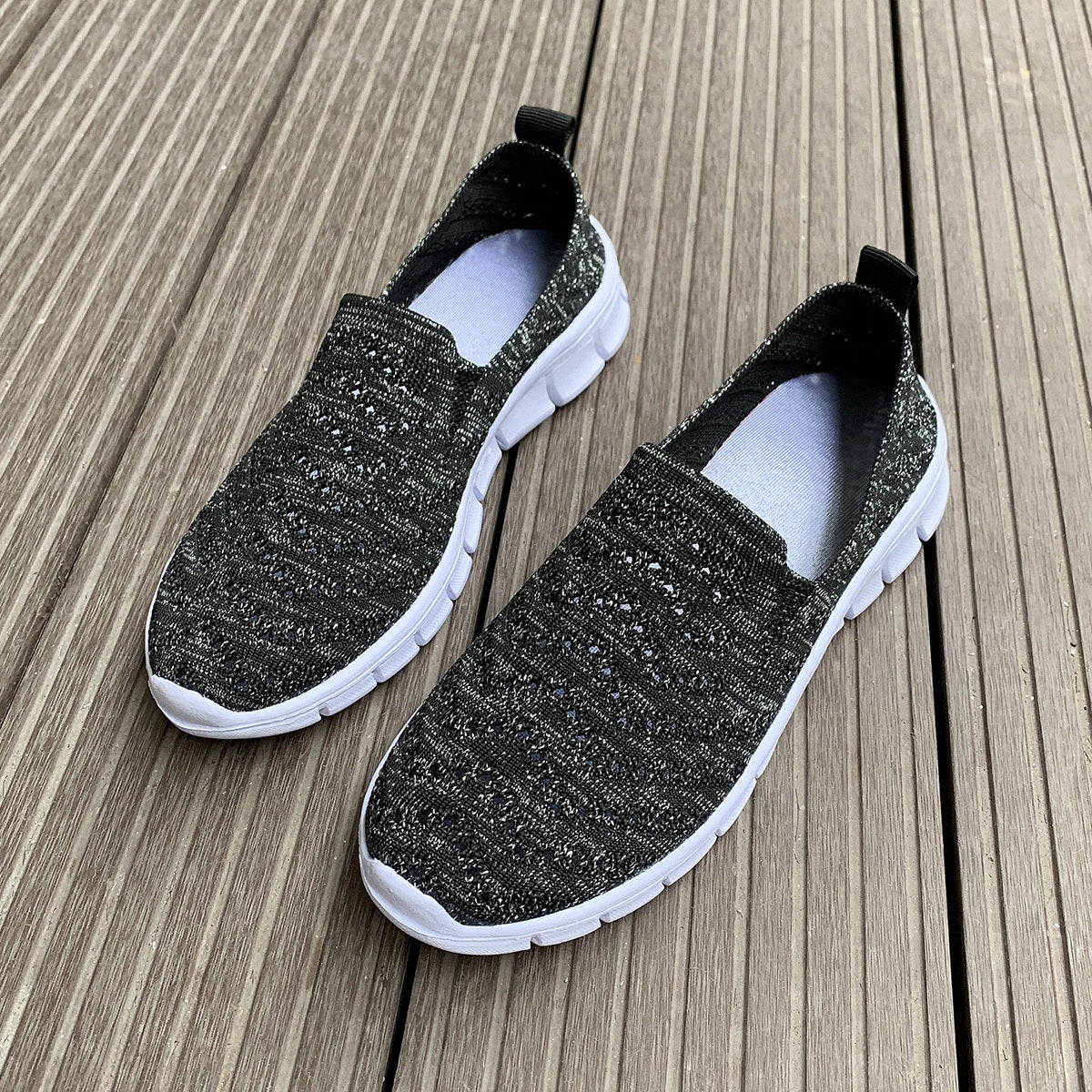 Women's Knitted Non-slip Loafers Breathable Slip On Flat Shoes