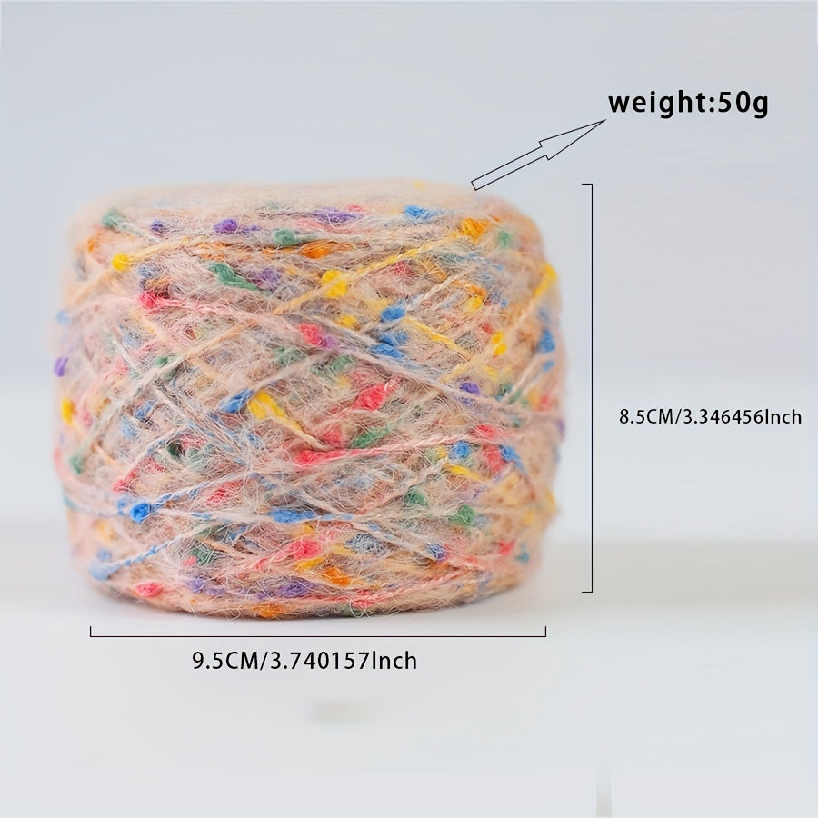 Soft Mohair Yarn With Colorful Dots 50g 100m