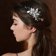 Crystal Flower Hair Comb Silvery Hairpin Party Favor Decorations