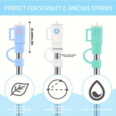 6pcs Silicone Straw Tips Reusable Leakproof Straw Lids Cup Acces