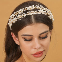 Golden Rhinestone Headband Tiara Bridal Wedding Hair Accessories