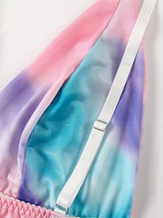 Ombre Tie Dye Print V Neck Bralette