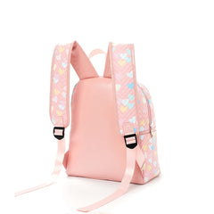 Pink Quilted Heart Pattern Backpack for Kids