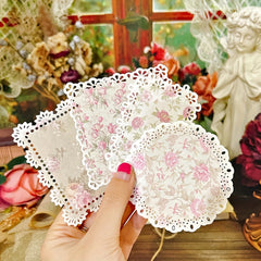 20pcs Retro Flower Lace Frame Decor Flower Material Paper Scrapbooking DIY