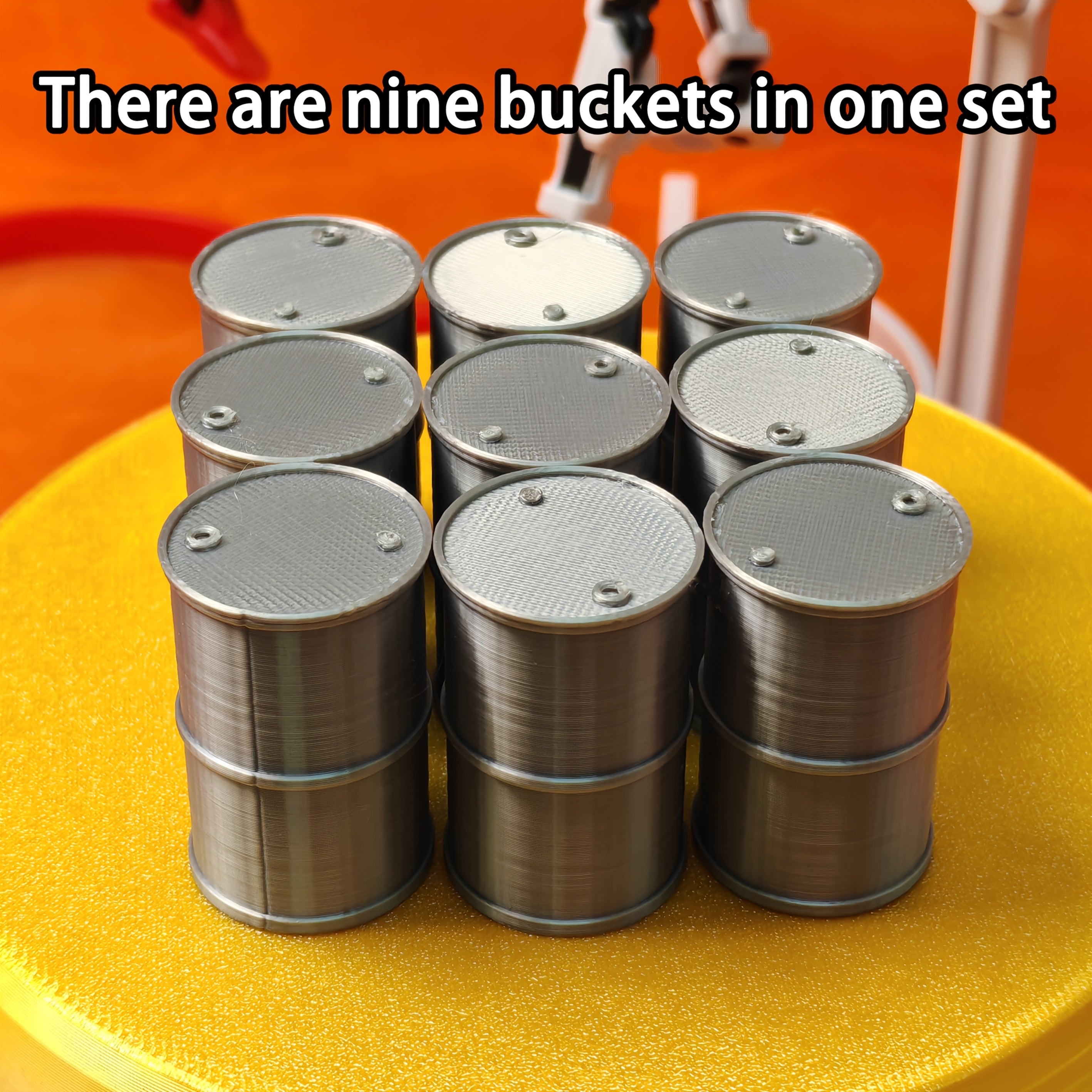 9 Mini Buckets Set for Game Scenes and Collections