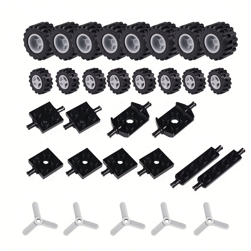 MOC Car Tire Wheel Hub Bearing Single Axis Truck Tire Wind Engine Propeller Toy