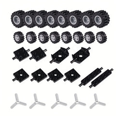 MOC Car Tire Wheel Hub Bearing Single Axis Truck Tire Wind Engine Propeller Toy