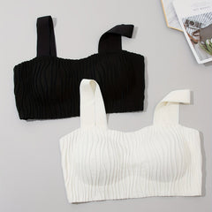 2pcs Wireless Bras Full Coverage Comfortable Solid Textured