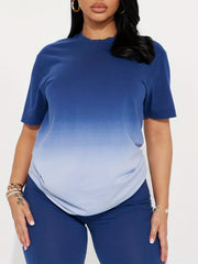 Women's Plus Ombre Print Tee & Leggings Set