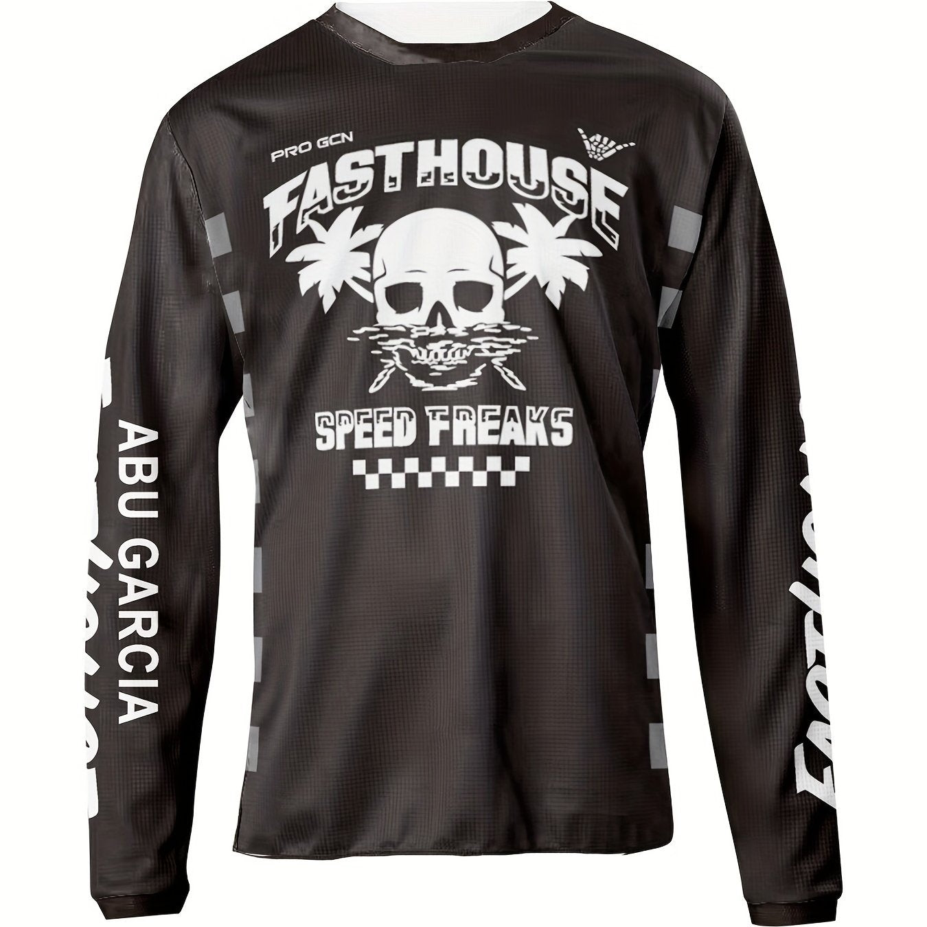 Men's Skull Cycling Jersey Fast Dry Long Sleeve Biking Shirt