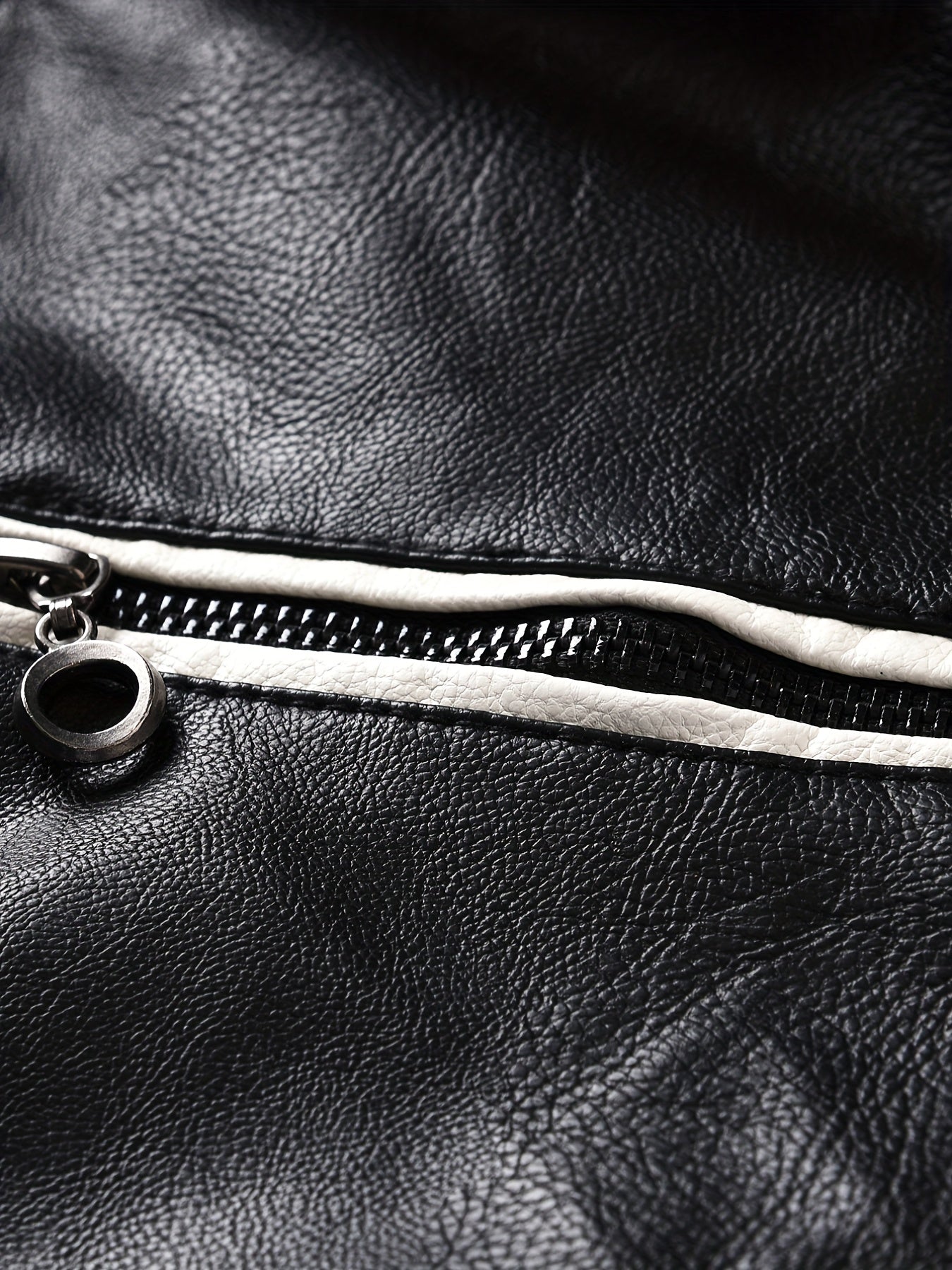 Men's Vintage Leather Jackets Fleece Outwear Casual Motorcycle