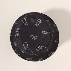 Running Rabbit Print Bucket Hat Casual Basin Hats Outdoor Sunscreen Beach Hats