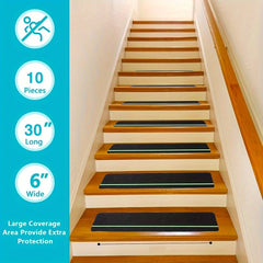 10pcs Anti Slip Traction Treads w/ Glow In The Dark Stripe - Grip Tape