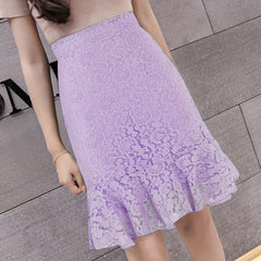 Women's Lace High Waist Skirt for Office