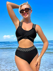 Round Neck Bikini Sets High Waist Two Pieces Swimsuit