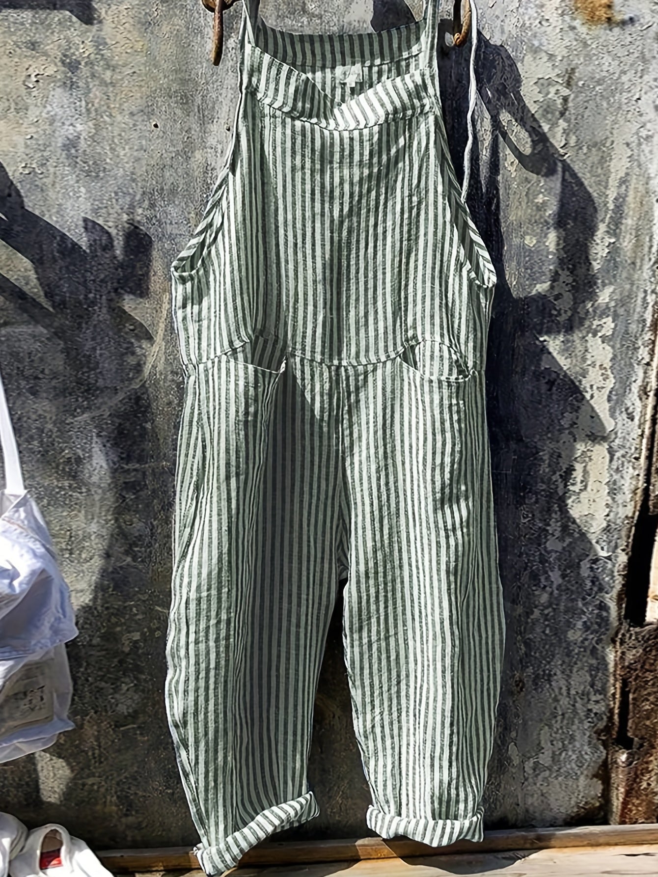 Striped Cami Jumpsuit Wide Leg Women's Clothing