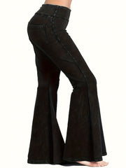 Flared Leg High Waist Long Pants Casual Women's Clothing