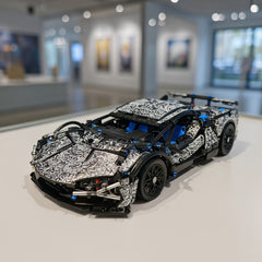 1338pcs Retro Racing Car Building Set