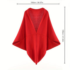 Cashmere Scarf Boho Solid Cloak Winter Vintage Cardigan