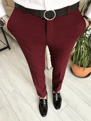 Men's Slim Fit Casual Vintage Stretch Dress Pants for Business Banquet