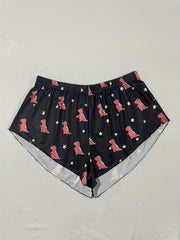 Dinosaur & Star Print Crop Cami Top & Shorts Pajama Set