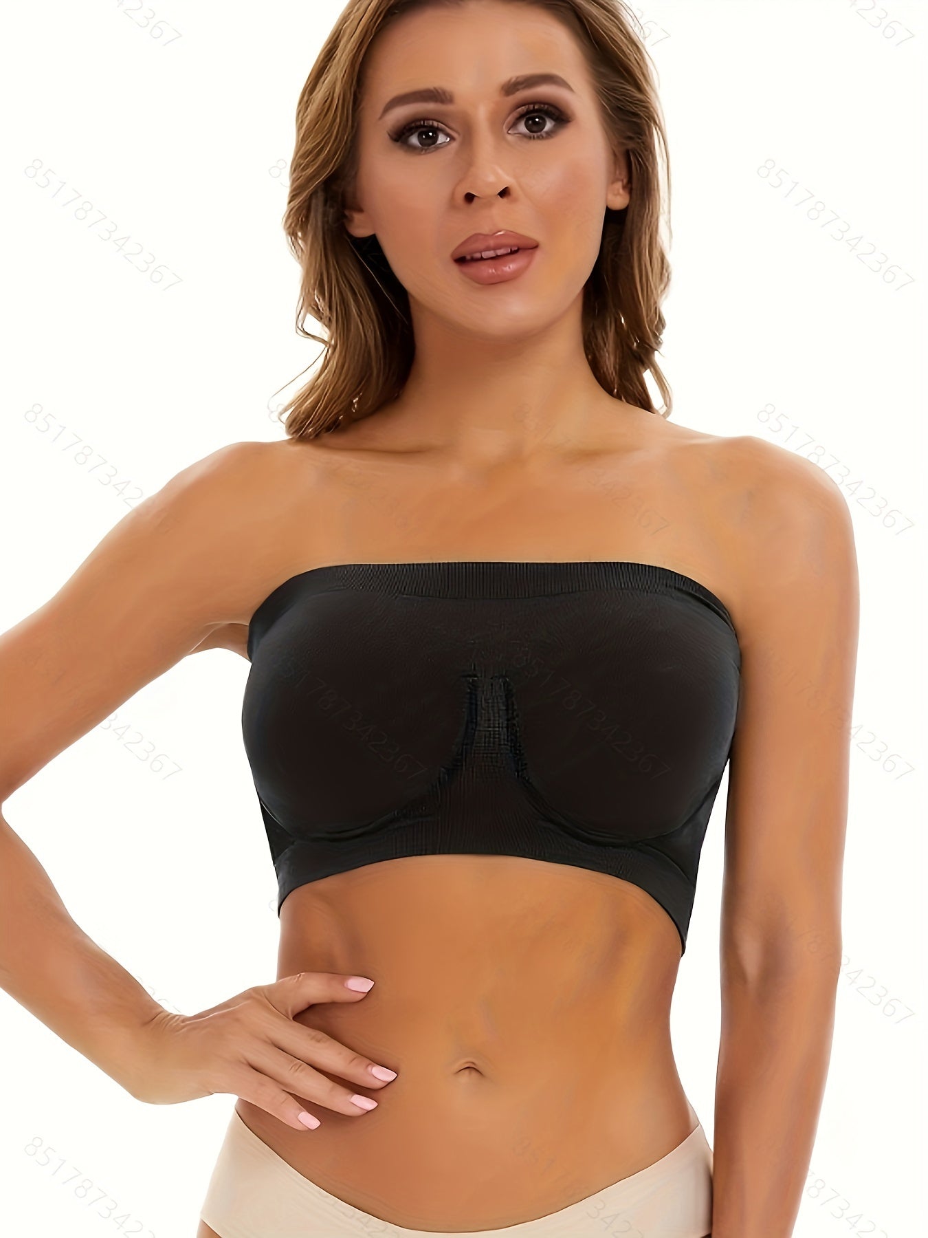 5pcs Strapless Bandeau Bras Soft & Stretchy Women's Lingerie