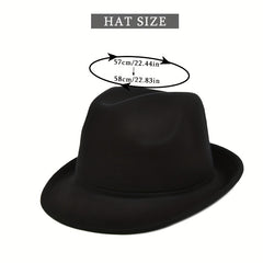 Vintage Trilby Fedora Cap Solid Felt Hat Classic Rolled Brim Jazz Hat