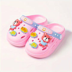 JIAGEYA Boys Casual Clogs w/ Cartoon Charms, Lightweight Anti Slip, All Seasons